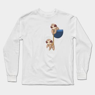 Hanging Pocket Sloth Long Sleeve T-Shirt